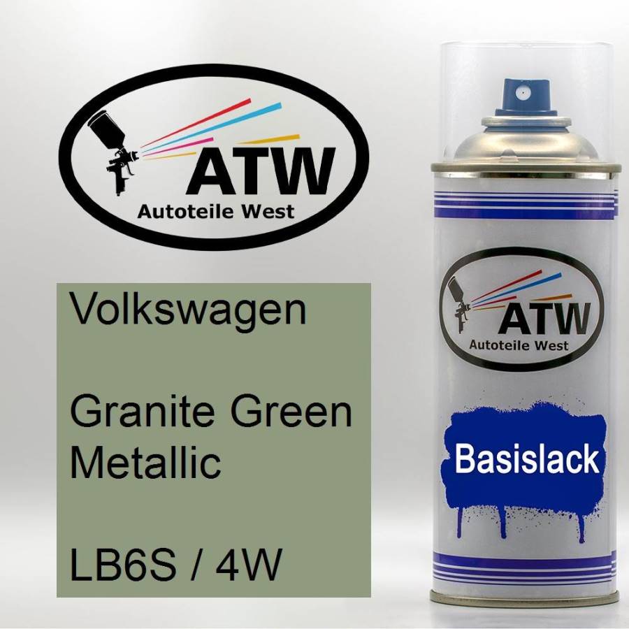 Volkswagen, Granite Green Metallic, LB6S / 4W: 400ml Sprühdose, von ATW Autoteile West.